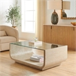 Uttermost Maeva Modern Glass Coffee Table in Woodtone
