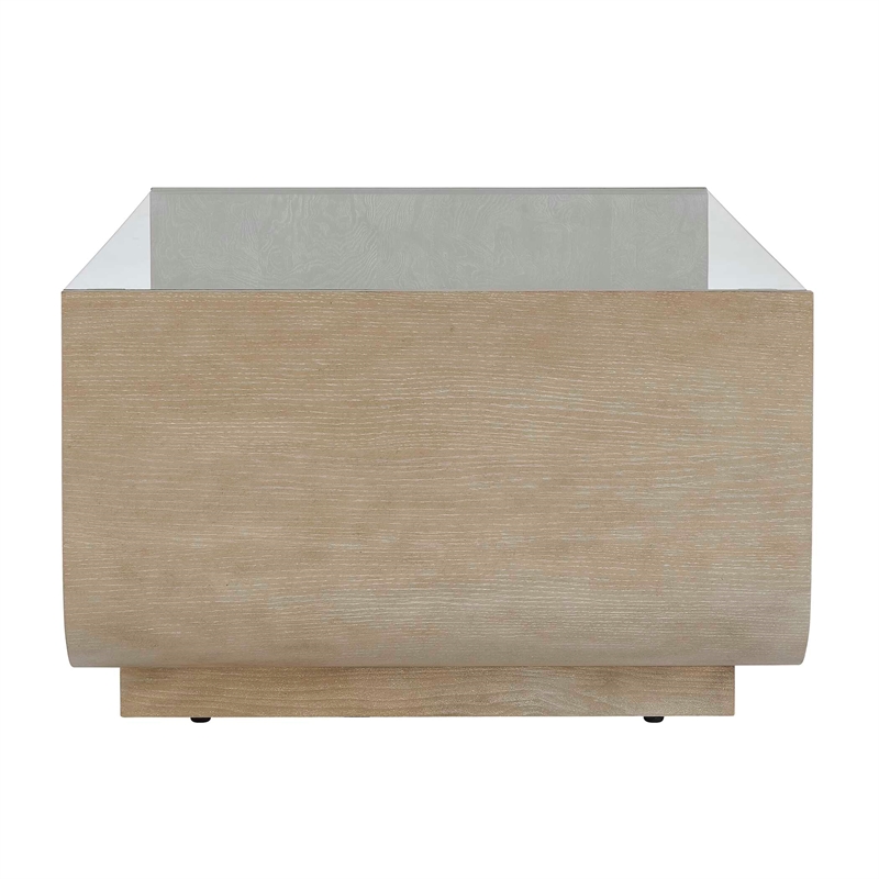 Uttermost Maeva Modern Glass Coffee Table in Woodtone
