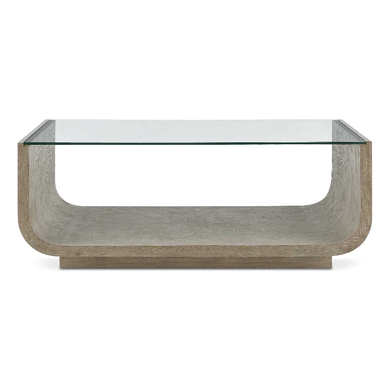 Uttermost Maeva Modern Glass Coffee Table in Woodtone