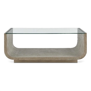 Uttermost Maeva Modern Glass Coffee Table in Woodtone