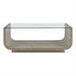 Uttermost Maeva Modern Glass Coffee Table in Woodtone