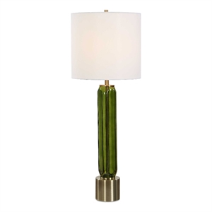 Uttermost Aspis Glass Table Lamp in Green