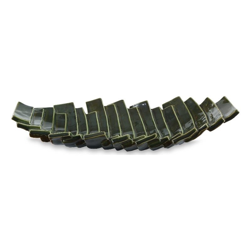 Uttermost Harbor Ridge Bowl in Olive Green