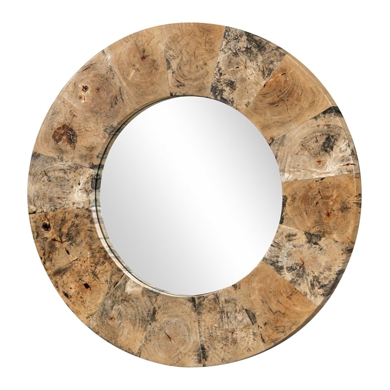 Uttermost Hiram Round Wood Mirror in Woodtone