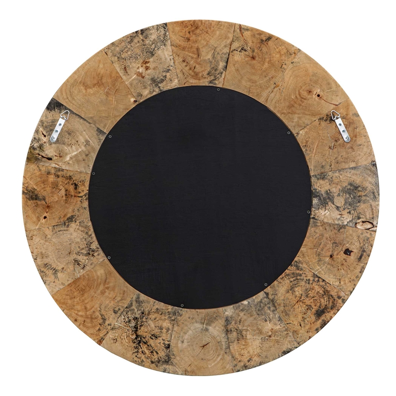 Uttermost Hiram Round Wood Mirror in Woodtone