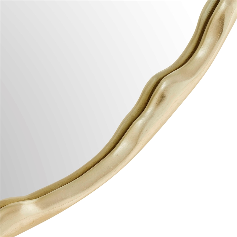 Uttermost Crinkle Round Mirror in Brass and Gold