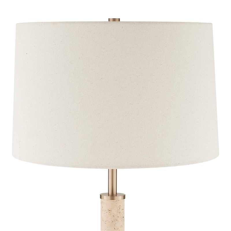 Uttermost Verlaine Travertine Floor Lamp in Brass and Gold