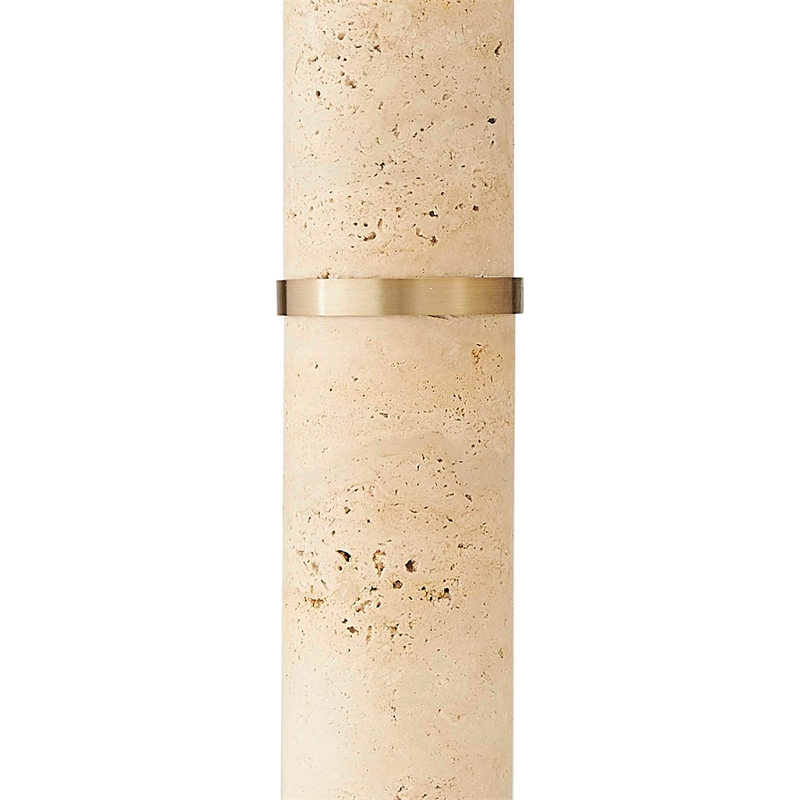 Uttermost Verlaine Travertine Floor Lamp in Brass and Gold