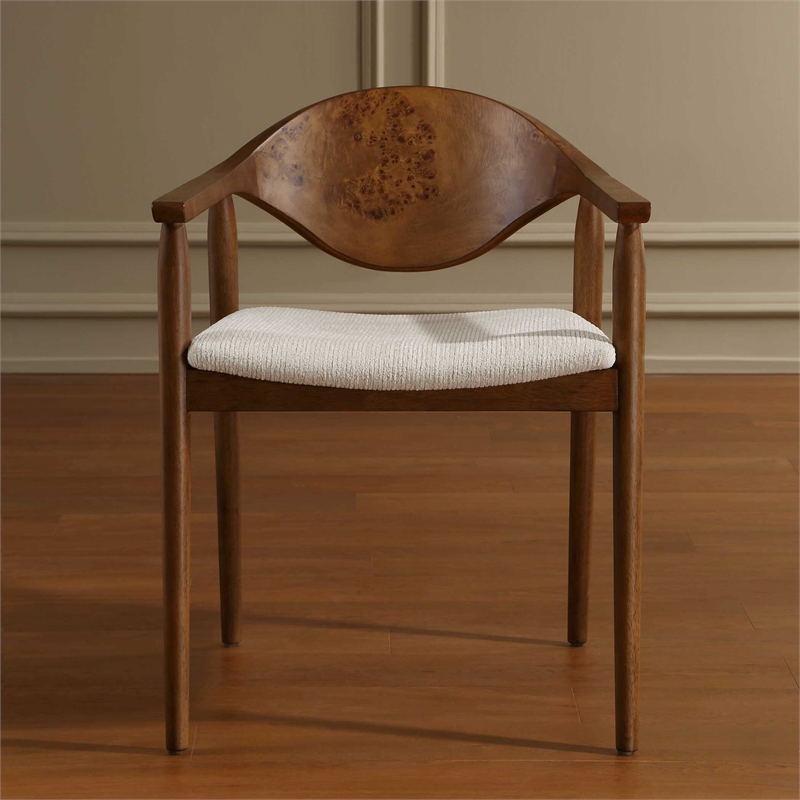 Uttermost Augusta Dining Chair in Burl Brown and White