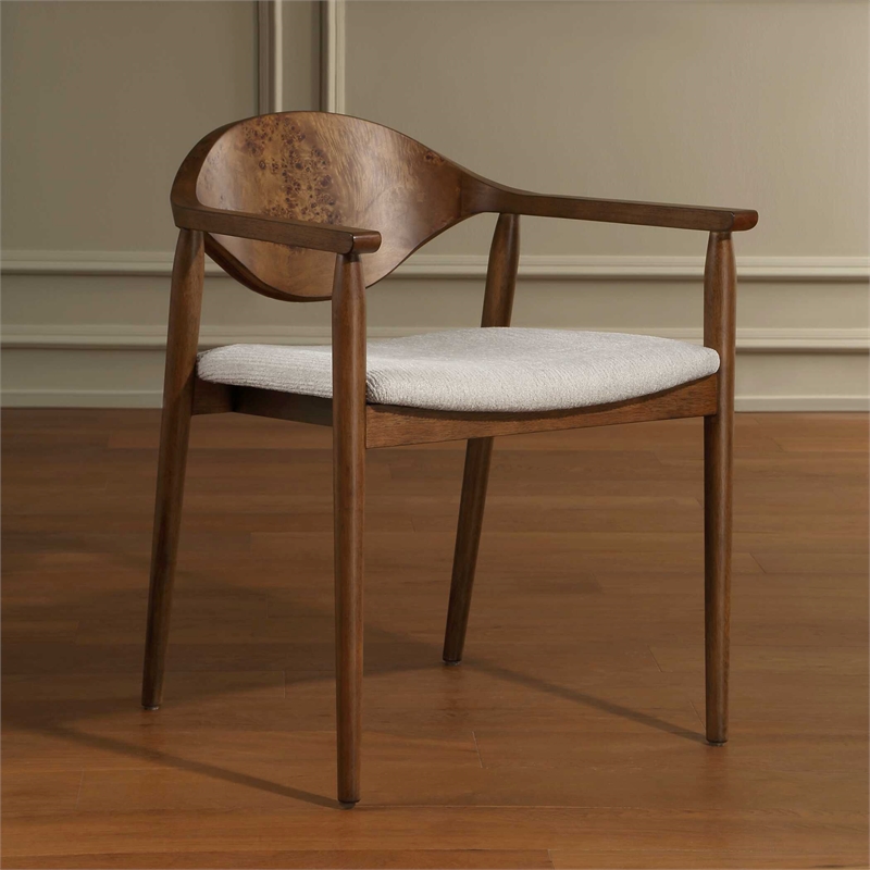 Uttermost Augusta Dining Chair in Burl Brown and White