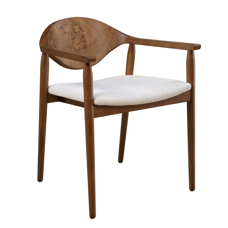 Uttermost Augusta Dining Chair in Burl Brown and White