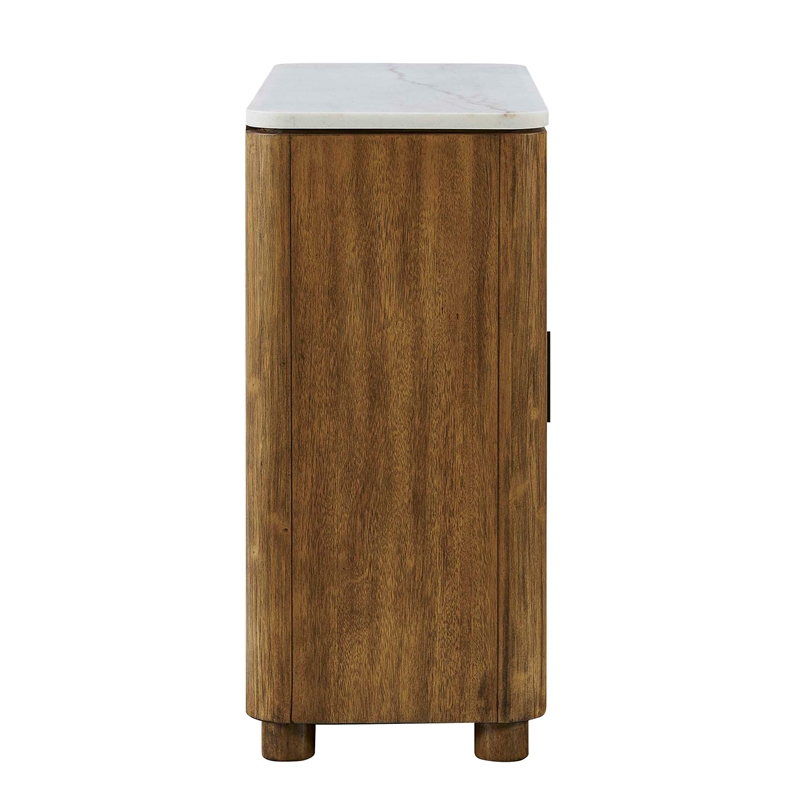 Uttermost Mebarak Reeded 2-Door Cabinet in Bronze/White and Woodtone