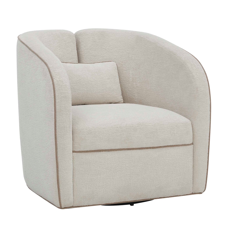 Uttermost Vega Swivel Chair in Ecru White