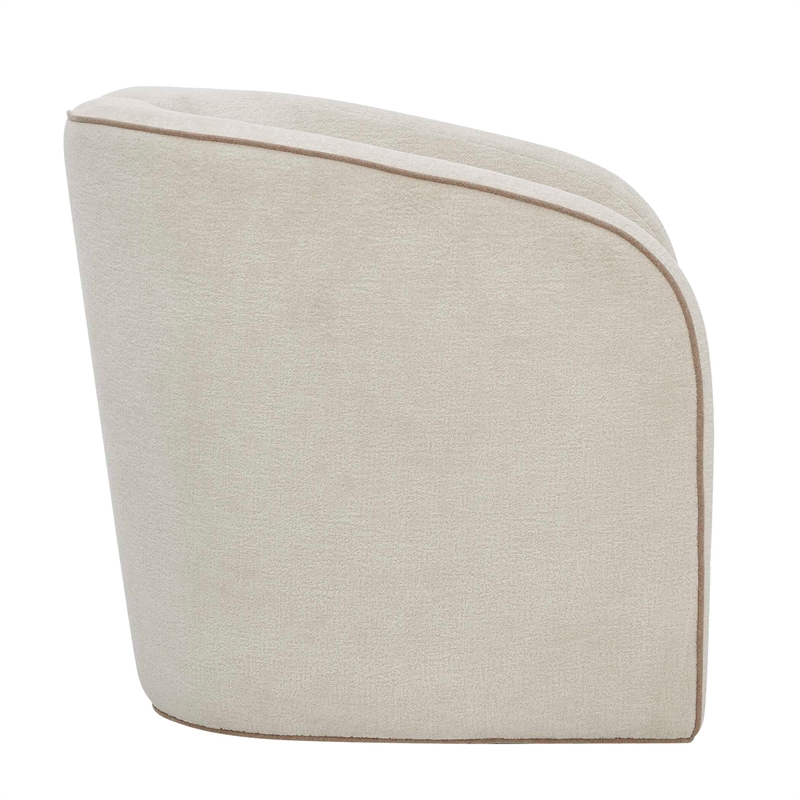 Uttermost Vega Swivel Chair in Ecru White