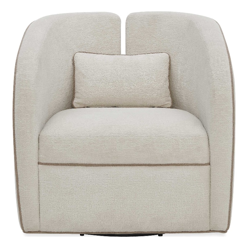 Uttermost Vega Swivel Chair in Ecru White