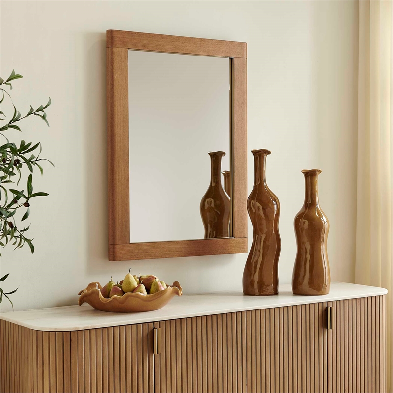 Uttermost Bishop Gunstock Mirror in Oak Woodtone