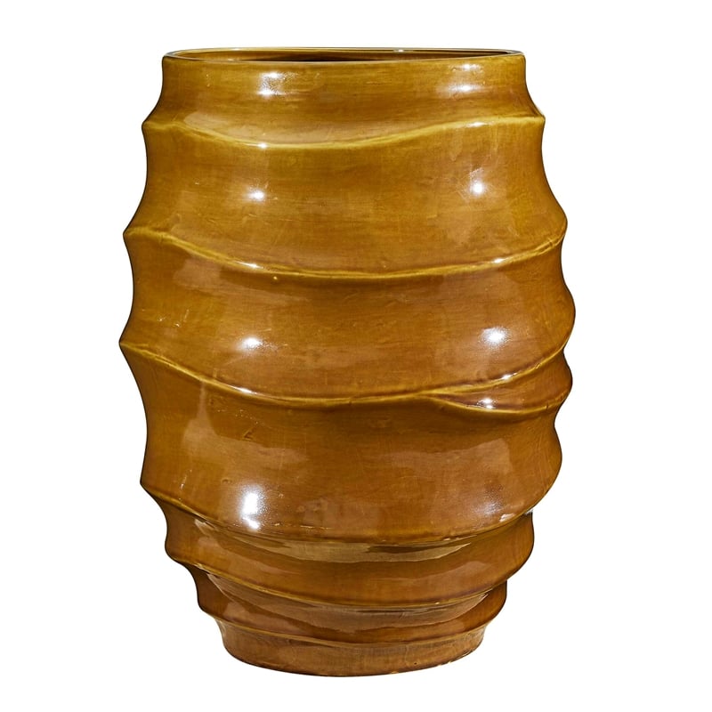 Uttermost Canyon Wave Indoor-Outdoor Earthy Planter in Brown