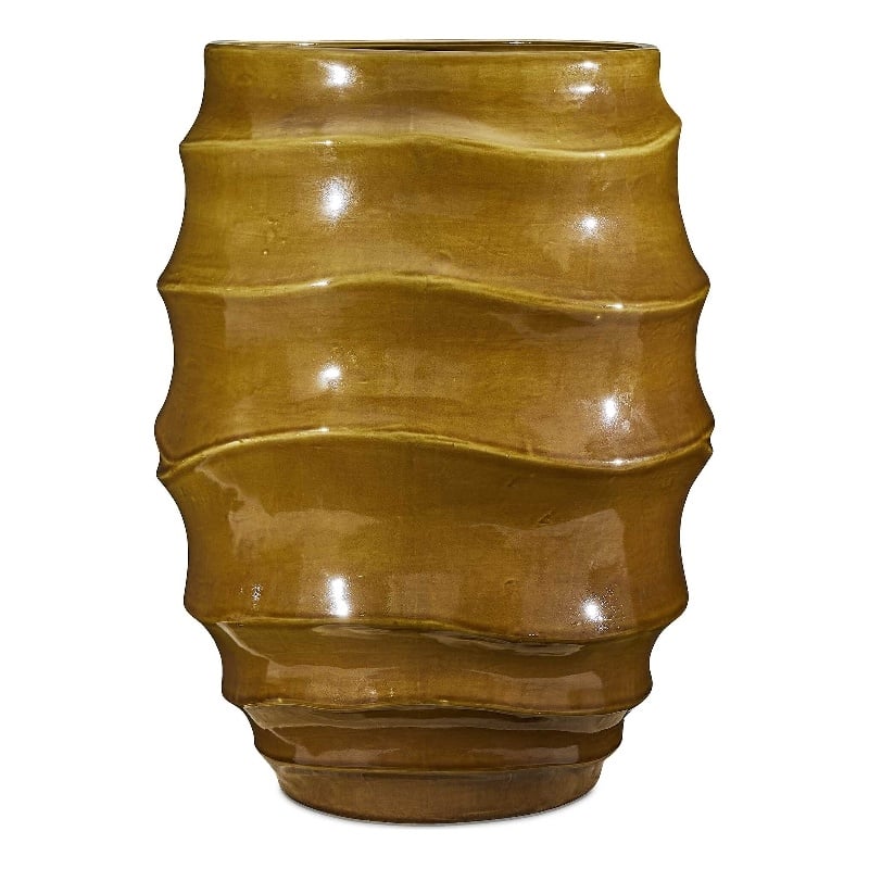 Uttermost Canyon Wave Indoor-Outdoor Earthy Planter in Brown