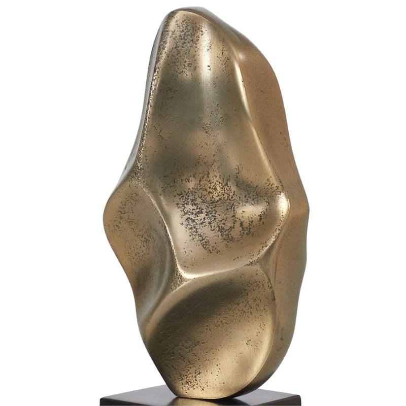 Uttermost Fluid Geometry Sculptures in Black and Gold (Set of 2)