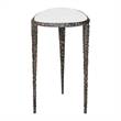 Uttermost Arnold Marble Accent Table in White and Bronze