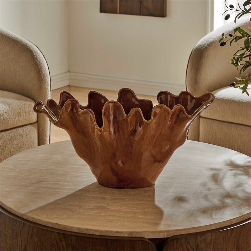 Uttermost Amber Tide Indoor-Outdoor Bowl in Brown