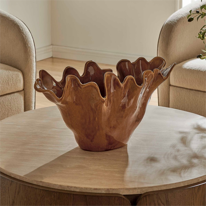 Uttermost Amber Tide Indoor-Outdoor Bowl in Brown