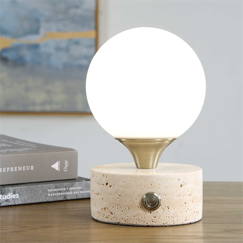 Uttermost Abril Rechargeable LED Accent Lamp in Brass and Gold