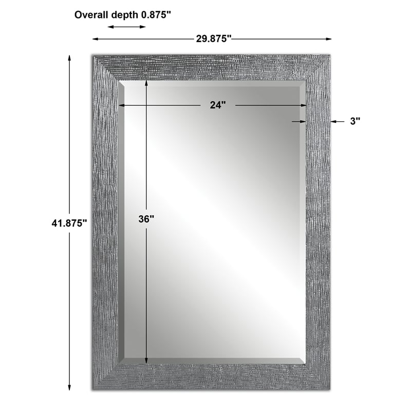 Uttermost Tarek Coastal Style MDF Wood Mirror in Silver/Light Gray