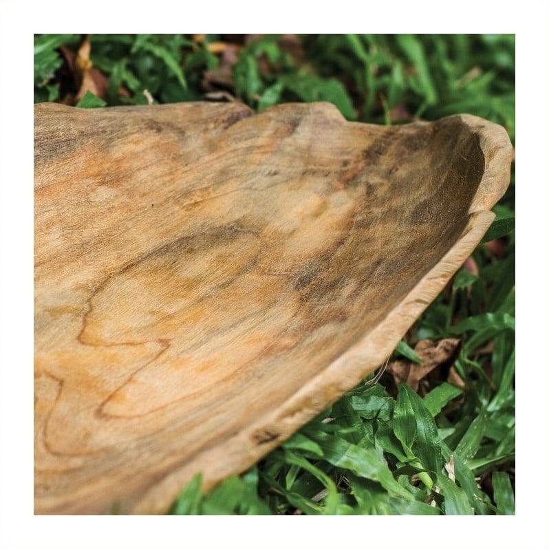 Uttermost Teak Coastal Style Teak Wood Leaf Bowl in Brown Finish