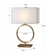 Uttermost Duara Metal Circle Table Lamp in Plated Brushed Brass/White