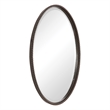 Uttermost Sherise Oval Metal and Glass Wall Mirror in Light Distressed Bronze