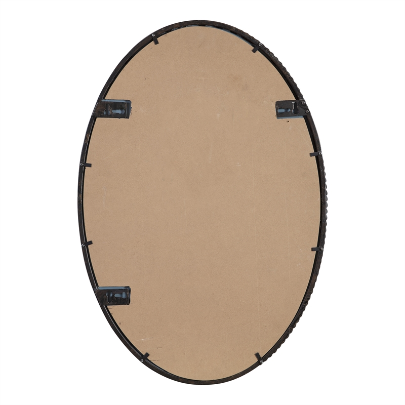 Uttermost Sherise Oval Metal and Glass Wall Mirror in Light Distressed Bronze