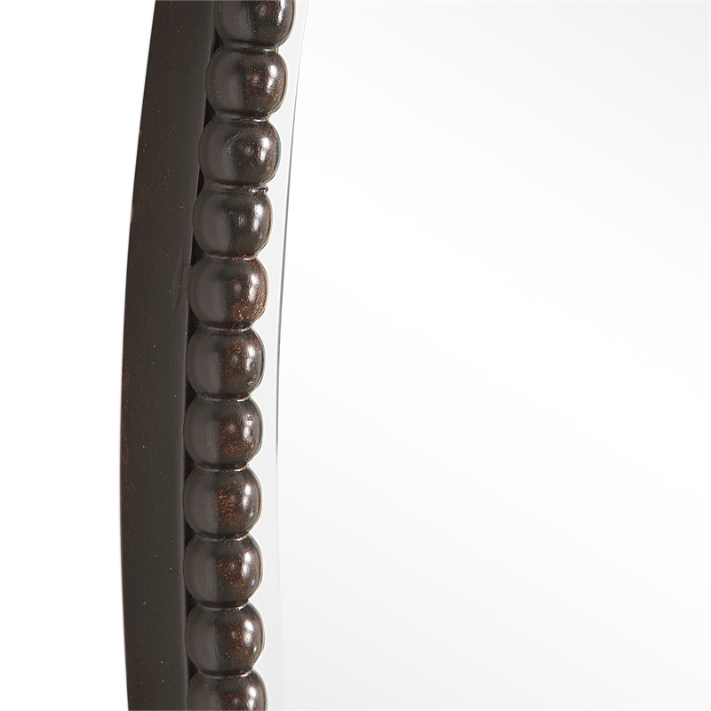 Uttermost Sherise Oval Metal and Glass Wall Mirror in Light Distressed Bronze