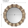 Uttermost Gotham Contemporary PU U Leaf Wall Mirror in Gray/Silver