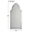 Uttermost Hovan Contemporary Wood Frameless Arched Beveled Mirror in Gray