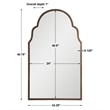 Uttermost Brayden Metal MDF Arch Mirror in Lightly Textured Dark Brown/Gold
