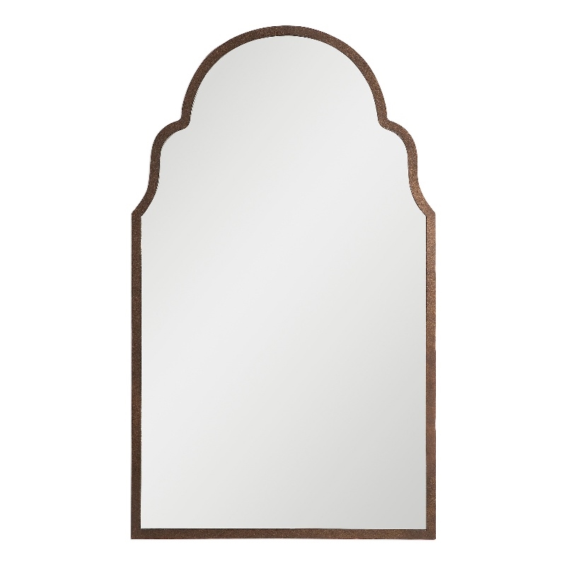 Uttermost Brayden Metal MDF Arch Mirror in Lightly Textured Dark Brown/Gold