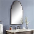 Uttermost Brayden Metal MDF Arch Mirror in Lightly Textured Dark Brown/Gold