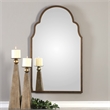 Uttermost Brayden Metal MDF Arch Mirror in Lightly Textured Dark Brown/Gold