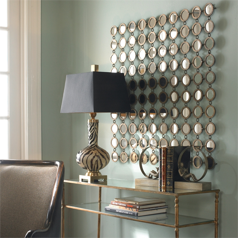 Uttermost Dinuba Contemporary Metal Mirror in Lightly Antiqued Silver