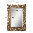 Uttermost Capulin Contemporary Metal Mirror in Antique Gold/Light Gray