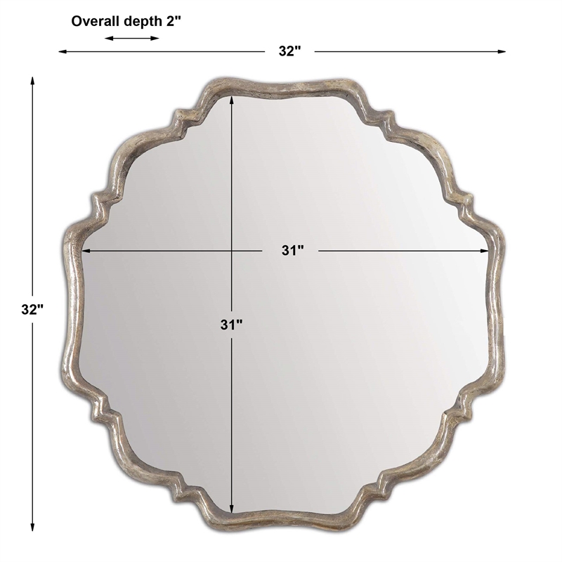 Uttermost Valentia Contemporary Metal and Resin Mirror in Oxidized Silver/Gray