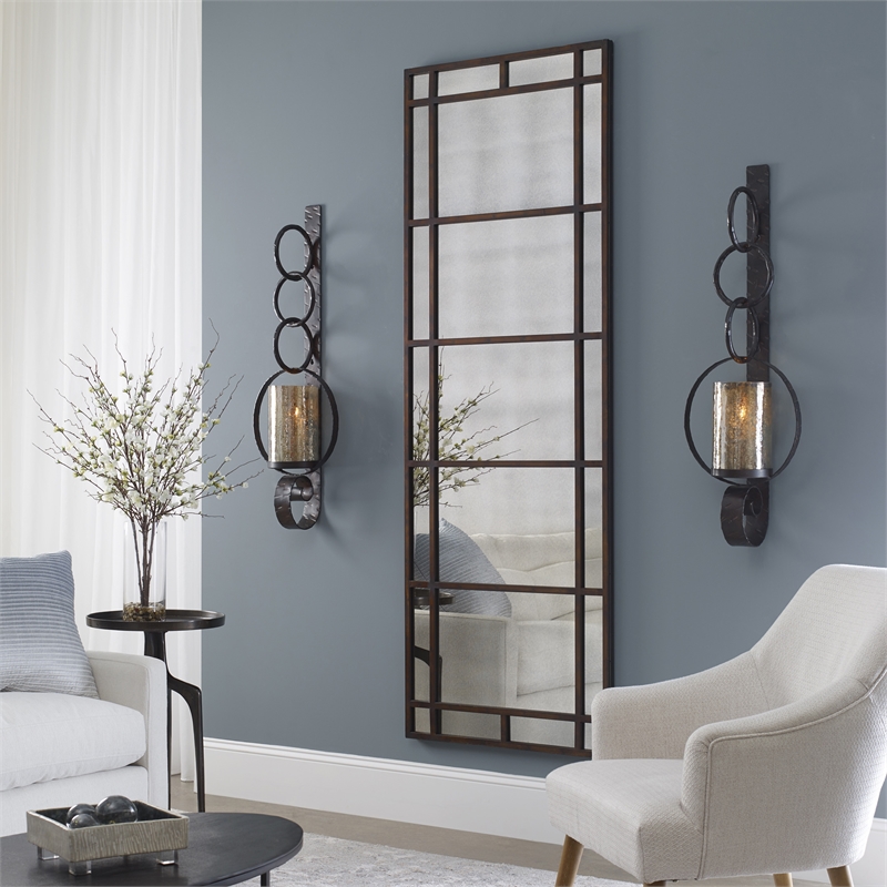 Uttermost Avidan Contemporary Style Metal Mirror in Antique Gold