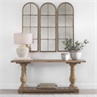 Uttermost Amiel Traditional Metal Arched Mirror in Maple Brown/Gold
