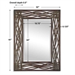 Uttermost Dorigrass Contemporary Metal Mirror in Distressed Mocha Brown/Black