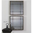 Uttermost Saragano Square Fir Wood Mirrors in Distressed Slate Blue (Set of 2)