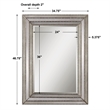 Uttermost Seymour Contemporary Wood Mirror in Antique Silver Finish