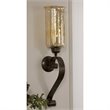 Uttermost Joselyn Glass and Metal Candle Wall Sconce in Antiqued Bronze