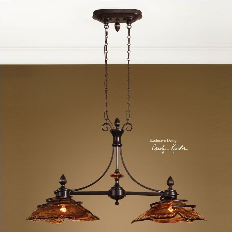Vignettes Uttermost Vitalia 2 Light Kitchen Island In Oil Rubbed Bronze