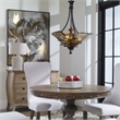 Uttermost Vitalia 3-Light Metal Glass and Resin Pendant in Oil Rubbed Bronze